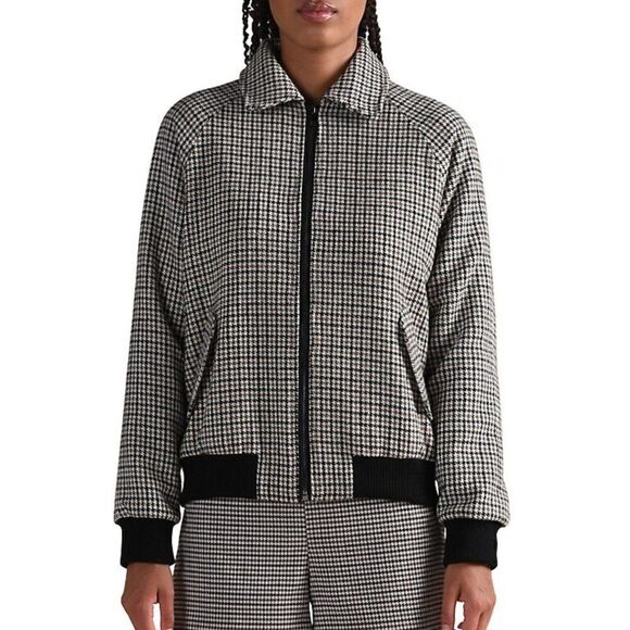 Lili Sidonio by Molly Bracken, Houndstooth Bomber Jacket - Size Medium - Picture 1 of 10